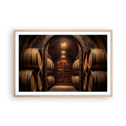 Poster in einem Rahmen aus heller Eiche - Stimmungsvoller Keller - 91x61 cm