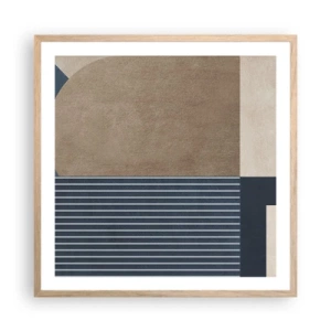 Poster in einem Rahmen aus heller Eiche - Komposition aus Einfachheit und Rundheit - 60x60 cm