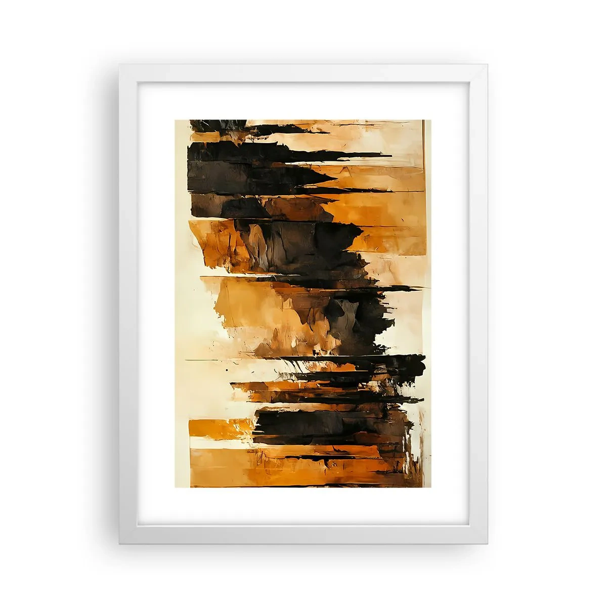 Poster in einem weißen Rahmen - Harmonie von Schwarz und Gold - 30x40 cm