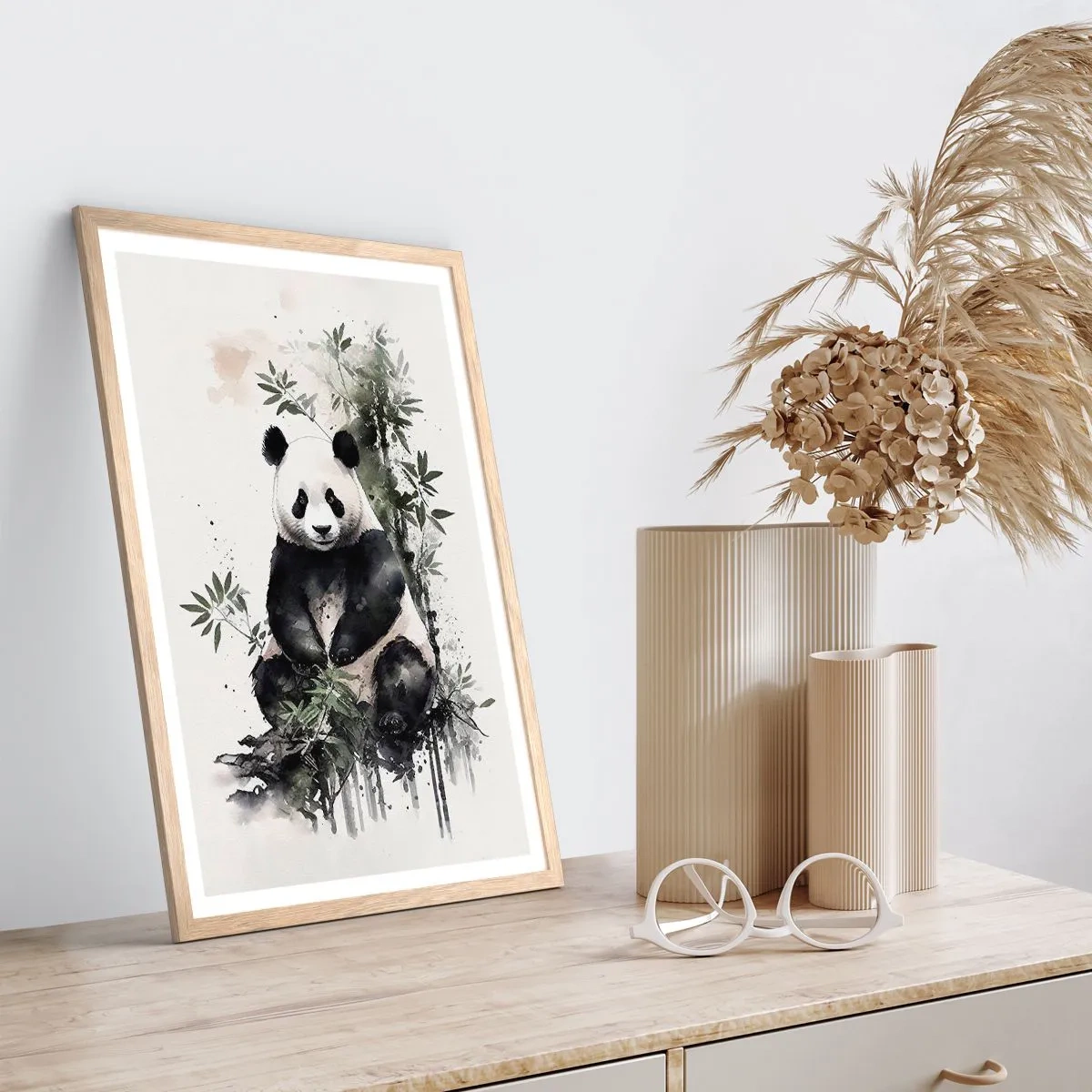 Poster in einem Rahmen aus heller Eiche - Grüße aus China - 70x100 cm