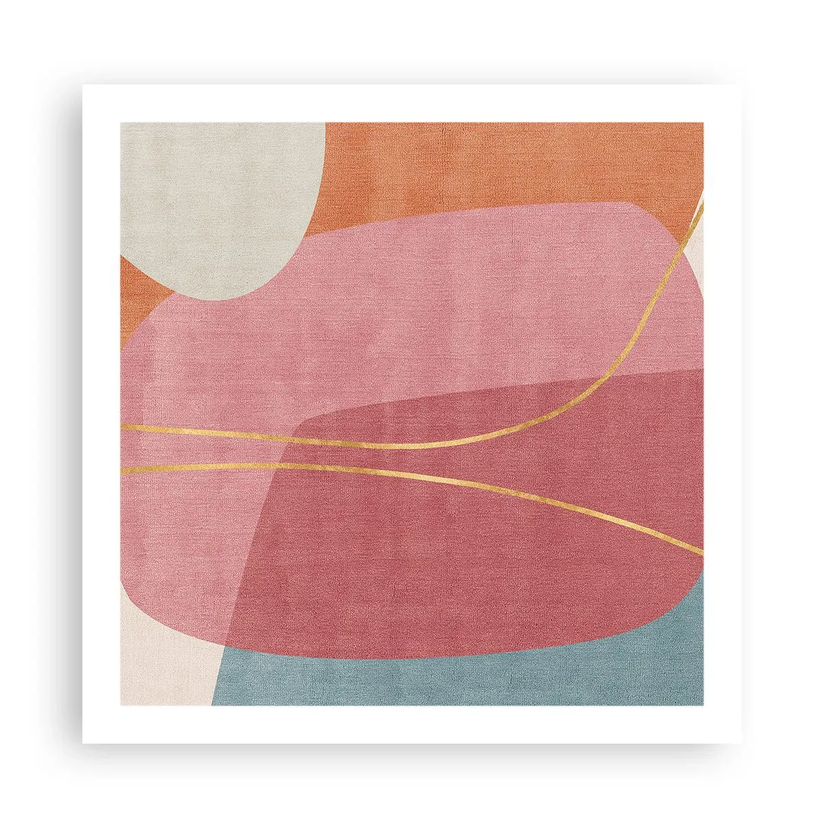 Poster - Pastellkomposition mit Goldfaden - 60x60 cm