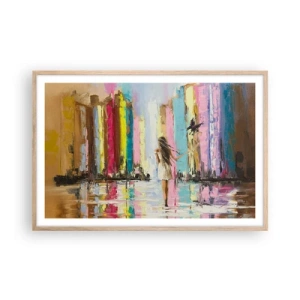 Poster in einem Rahmen aus heller Eiche - Folge mir - 91x61 cm