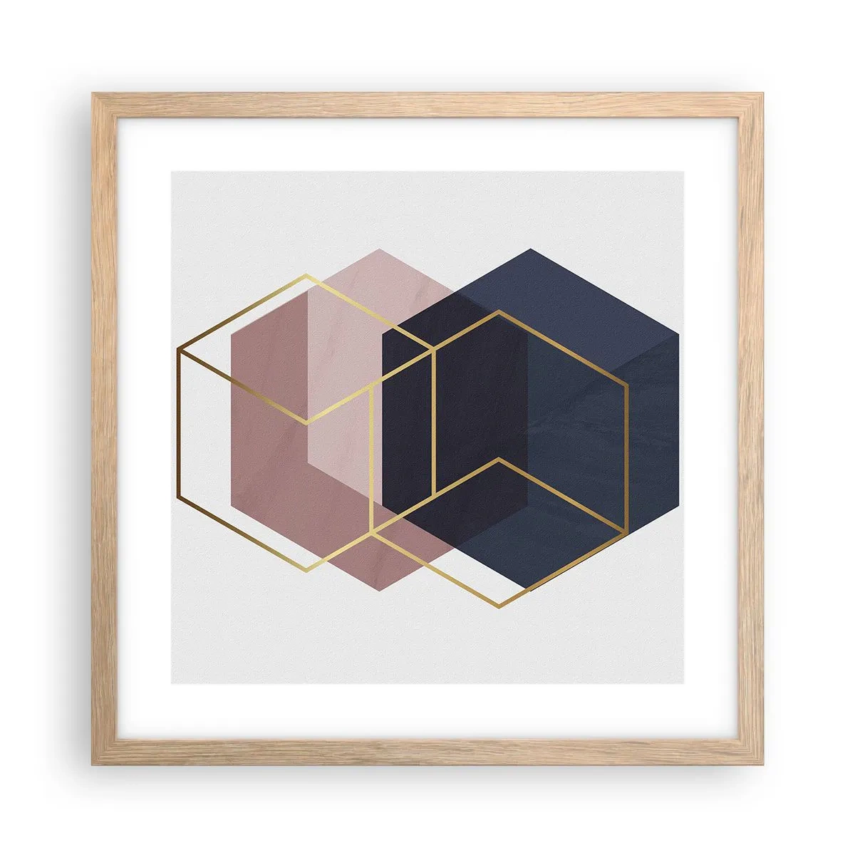 Poster in einem Rahmen aus heller Eiche - Die Kraft der Einfachheit - 40x40 cm