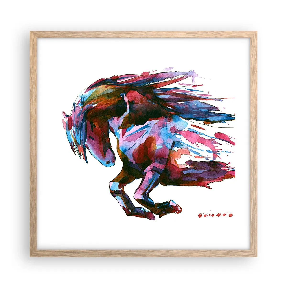 Poster in einem Rahmen aus heller Eiche - In Verzückung - 50x50 cm