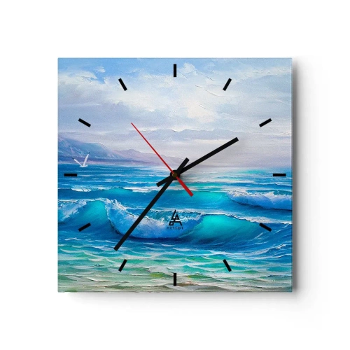 Wanduhr - Glasuhr - Es bringt Erleichterung - 40x40 cm