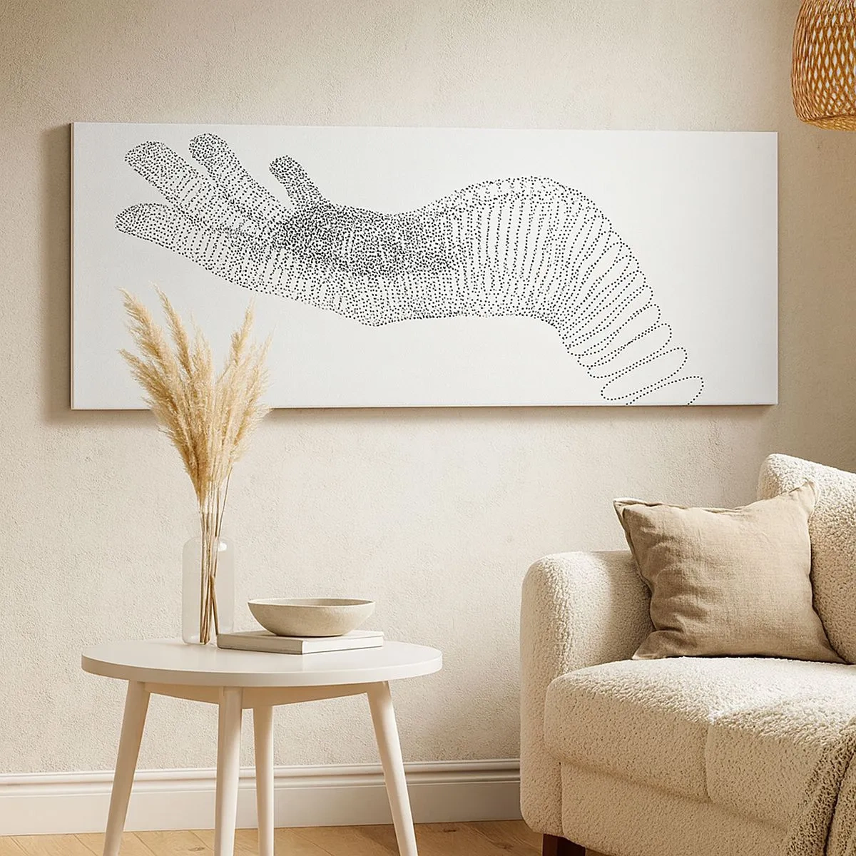 Bild auf Leinwand - Leinwandbild - Federnde Hand - 100x40 cm