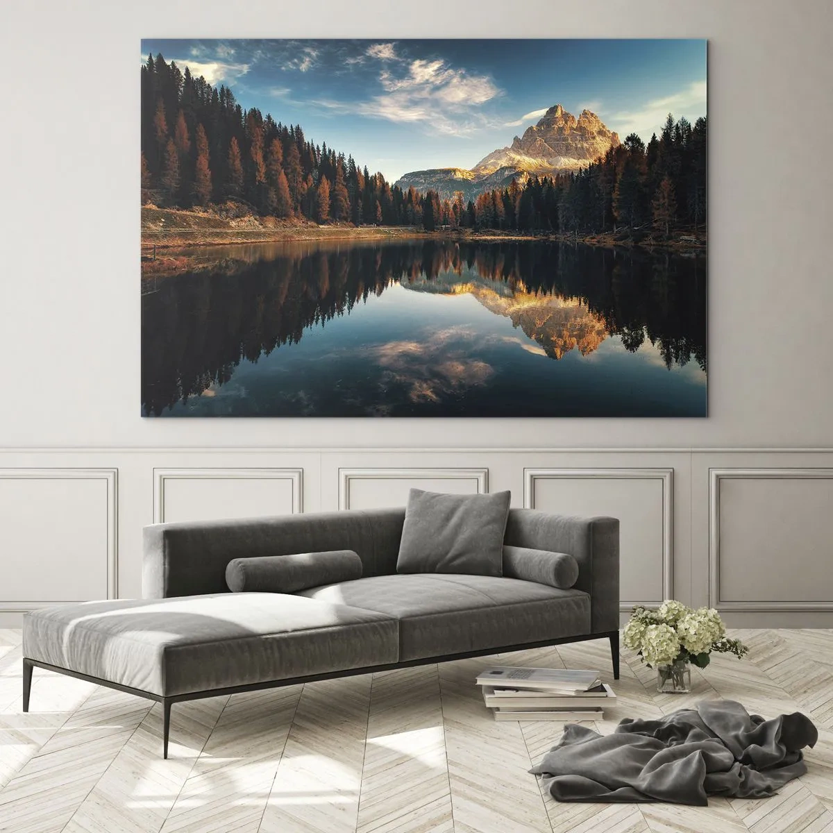 Glasbild - Bild auf glas - Doppellandschaft - 120x80cm - Doppelte Landschaft - Moderne Wanddekoration für Wohnzimmer und Schlafzimmer ARTTOR