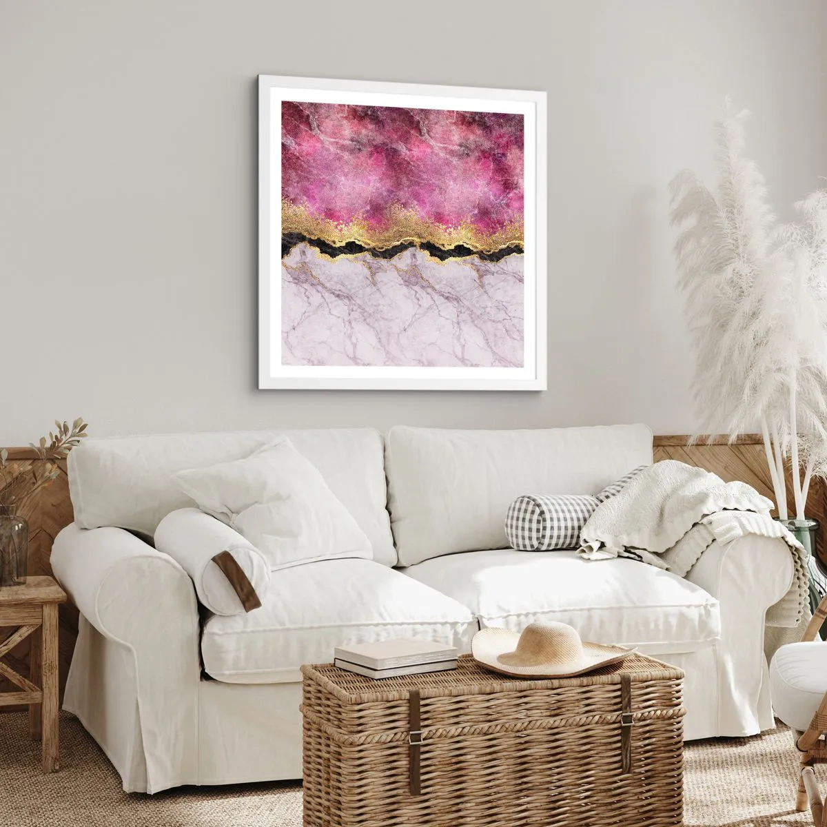 Poster in einem weißen Rahmen - An der Grenze - 60x60 cm