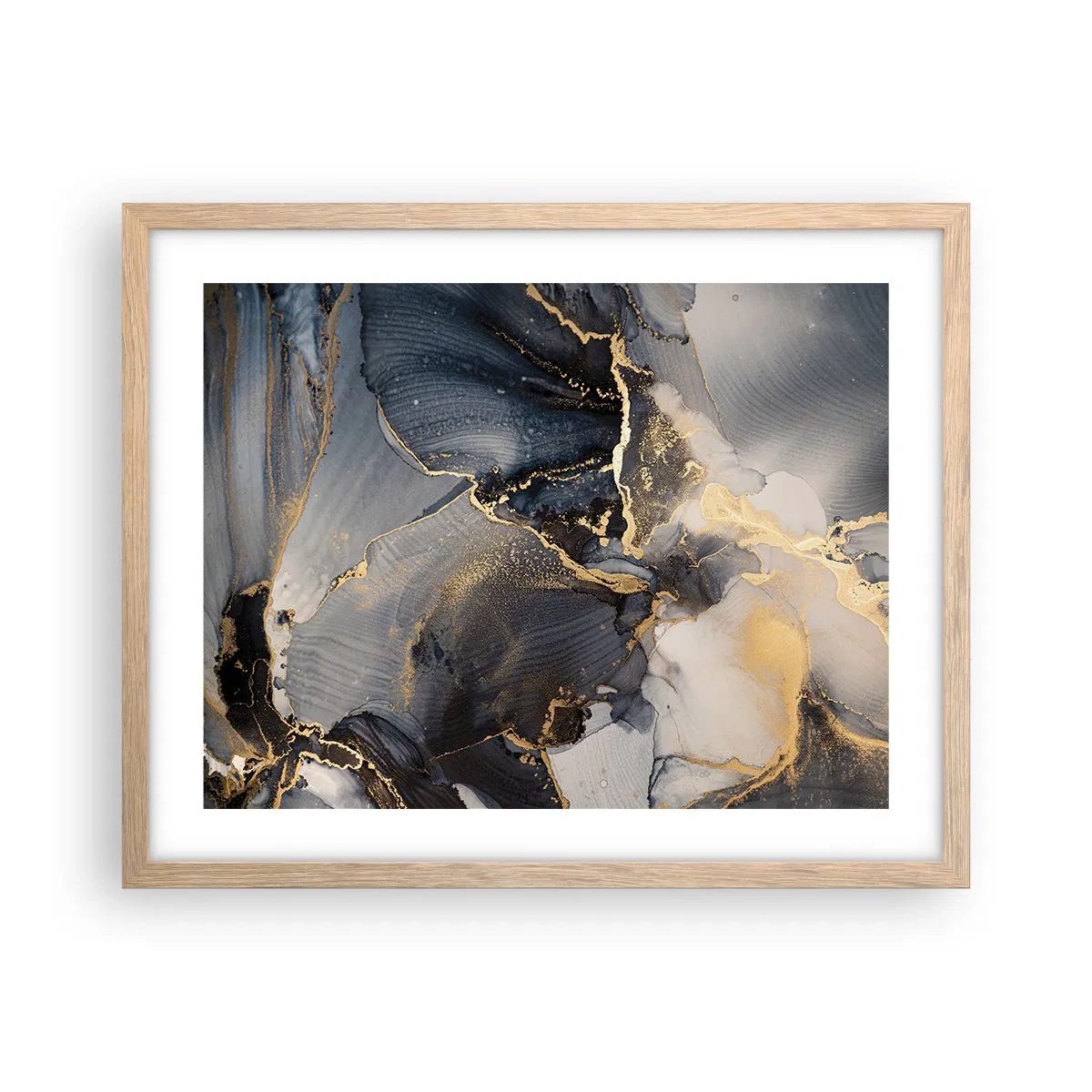 Poster in einem Rahmen aus heller Eiche - Leben aus Stein - 50x40 cm