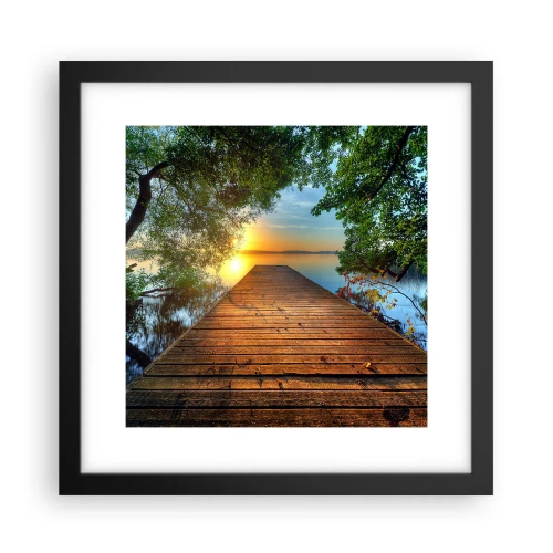 Poster in einem schwarzem Rahmen - Nimm dir Zeit, setz dich hin - 30x30 cm