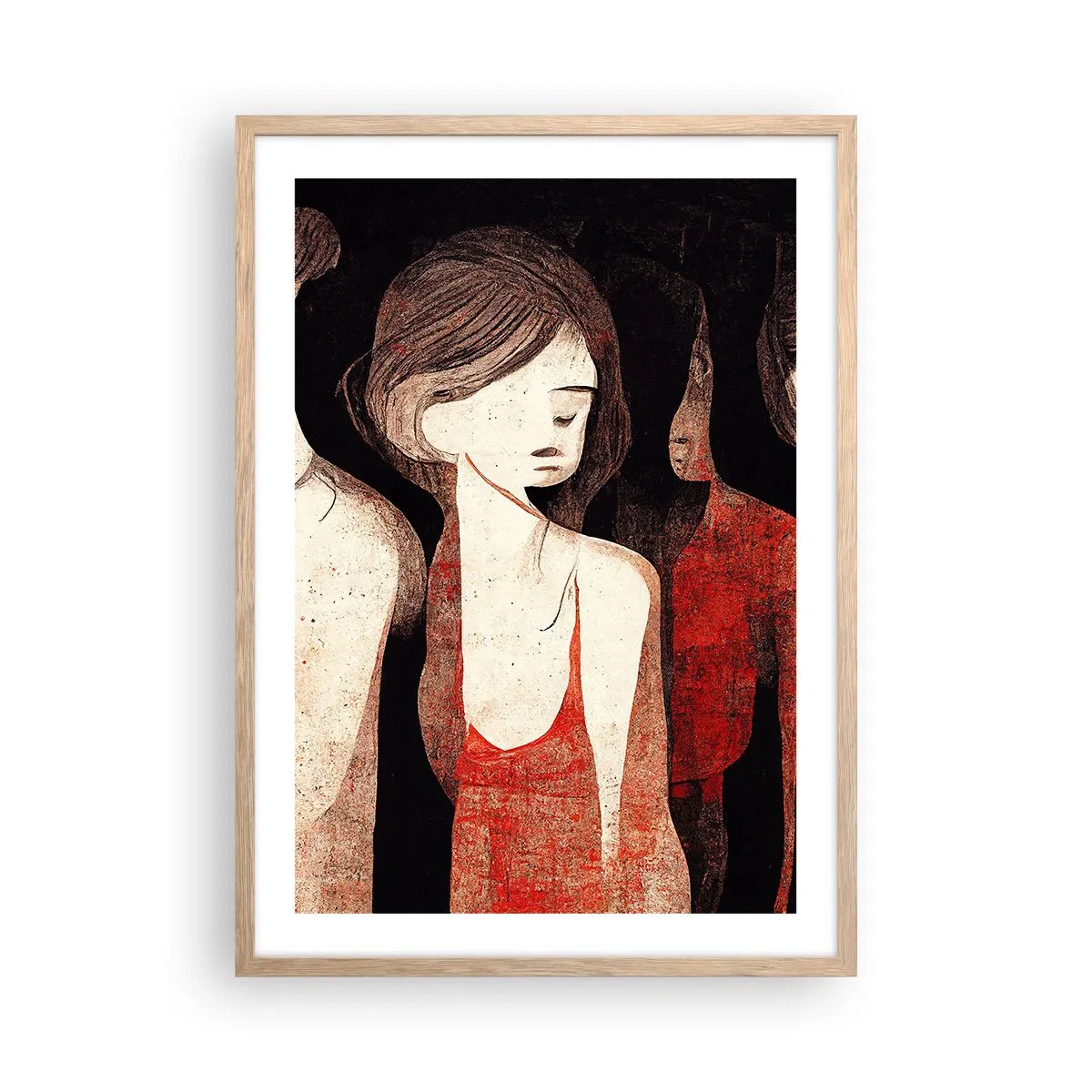 Poster in einem Rahmen aus heller Eiche - Madonnen der Dunkelheit - 50x70 cm