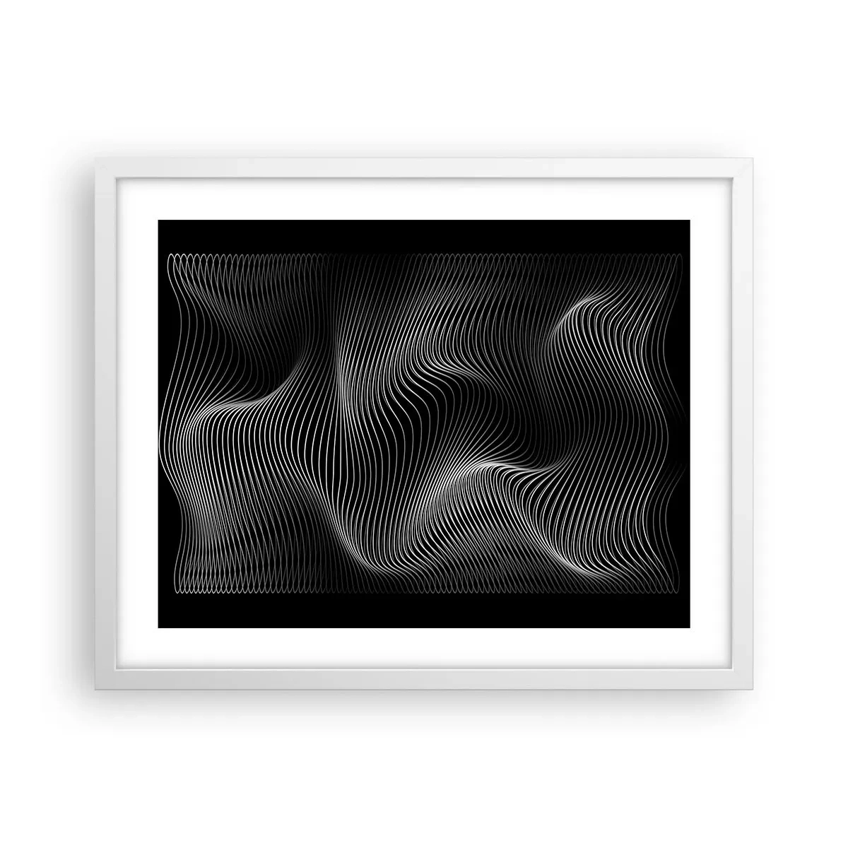 Poster in einem weißen Rahmen - Lichttanz im Raum - 50x40 cm