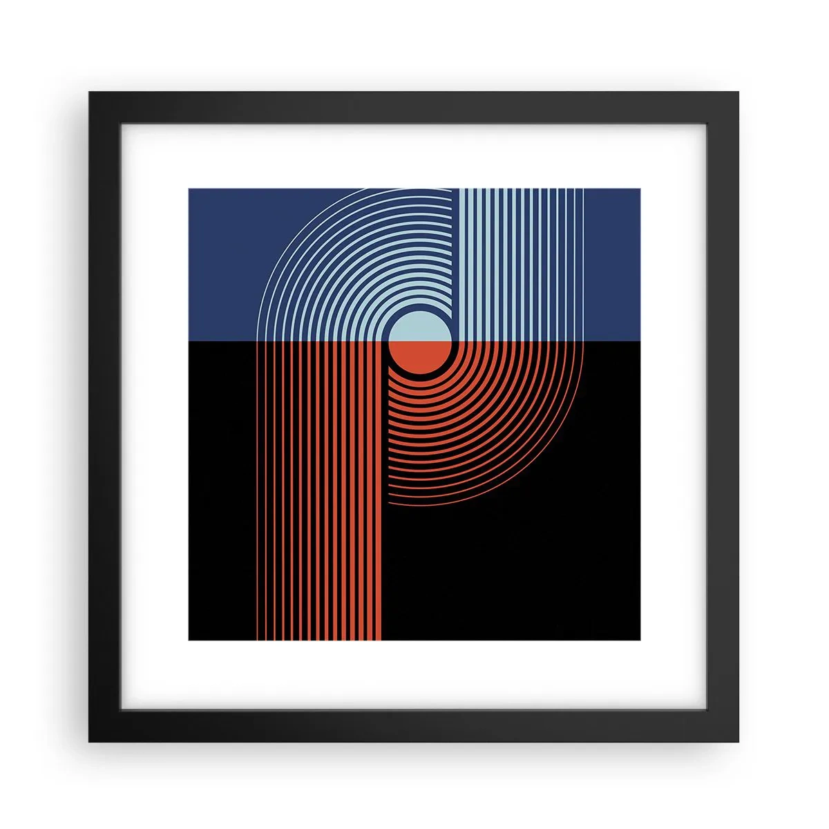 Poster in einem schwarzem Rahmen - In einer geometrischen Umarmung - 30x30 cm