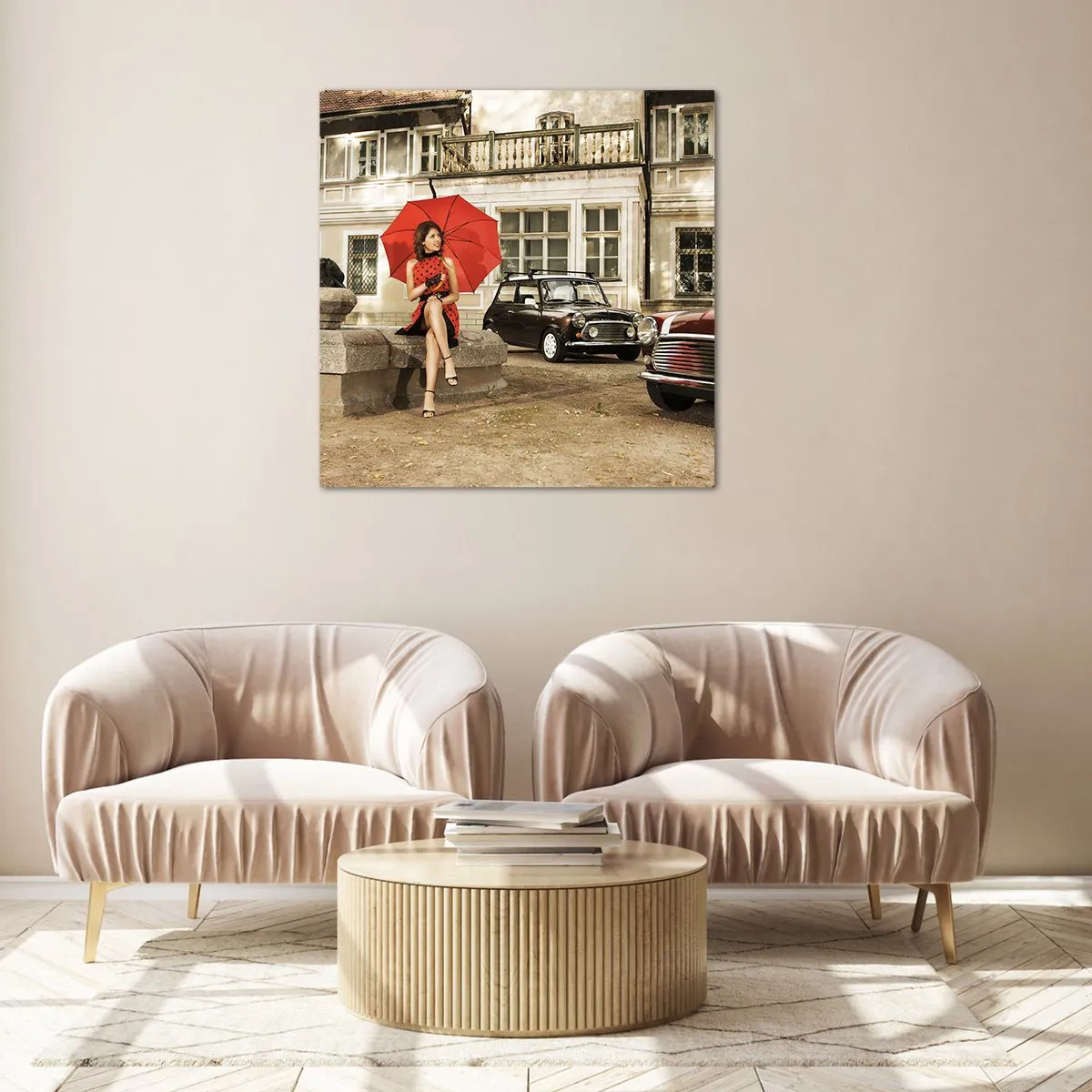 Glasbild - Bild auf glas - Eine sentimentale Minireise - 70x70 cm