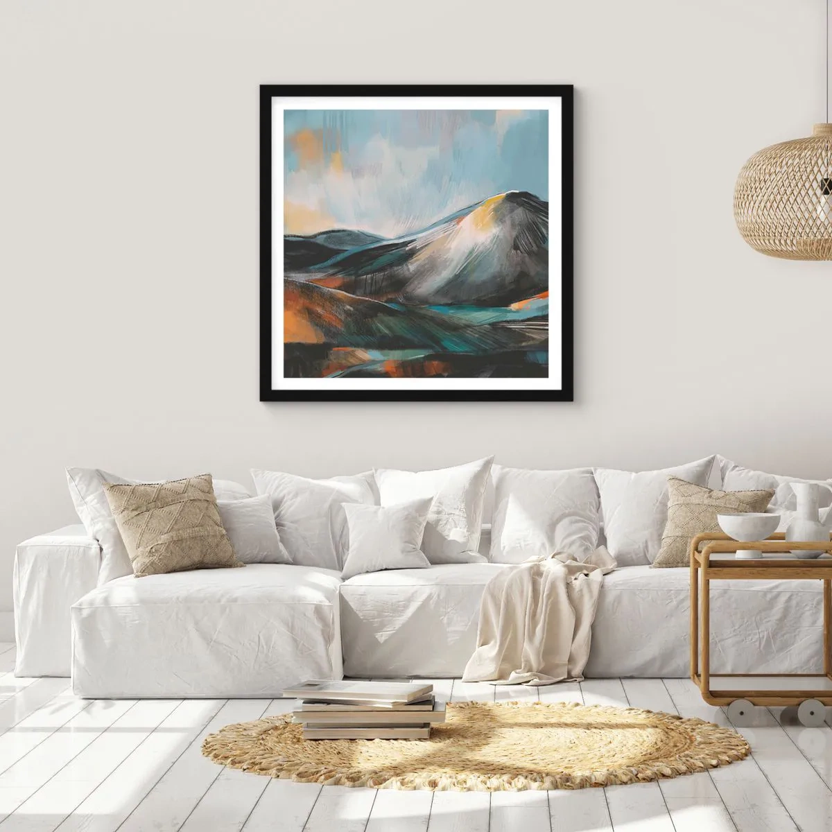 Poster in einem schwarzem Rahmen - Roh und schön - 60x60 cm