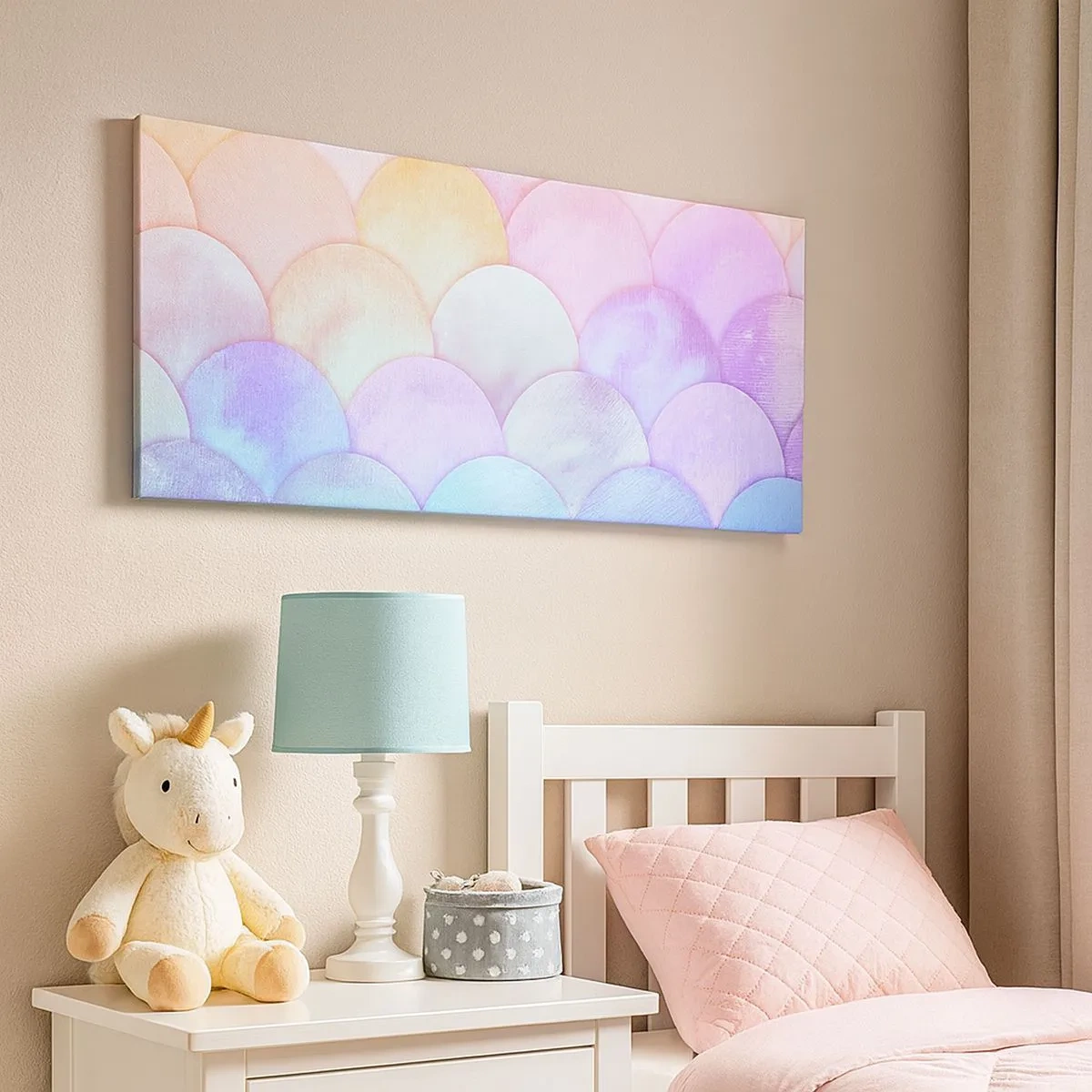 Bild auf Leinwand - Leinwandbild - Perlenschuppe - 100x40 cm