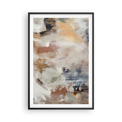 Poster in einem schwarzem Rahmen - Neblige Abstraktion - 61x91 cm