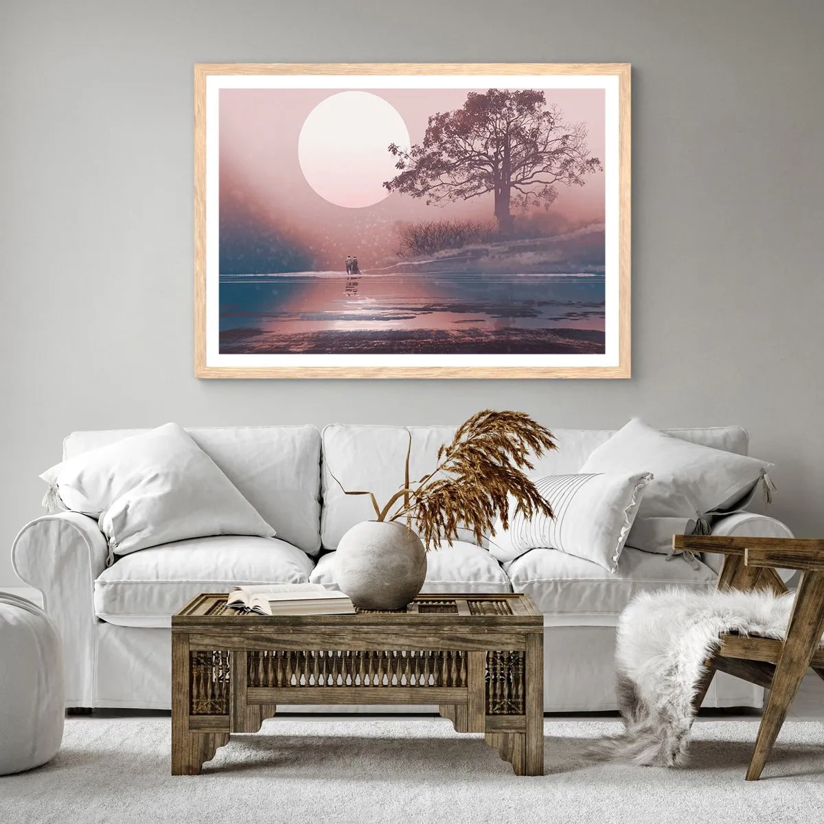 Poster in einem Rahmen aus heller Eiche - Wunder der Nacht - 91x61 cm