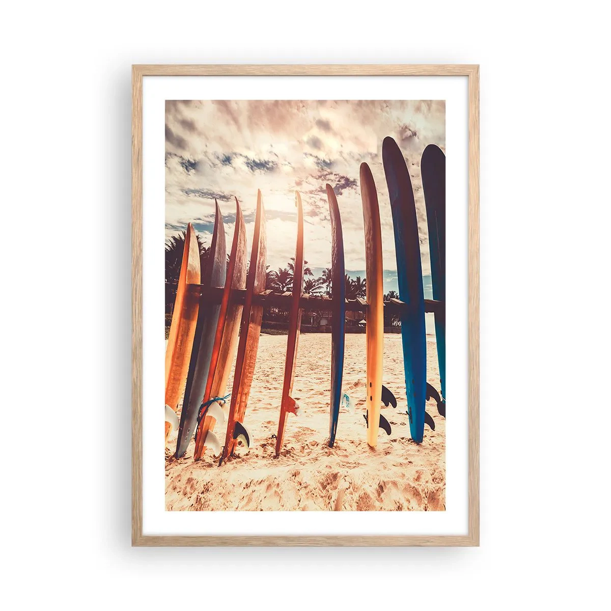 Poster in einem Rahmen aus heller Eiche - Gute Nacht bis morgen - 50x70 cm