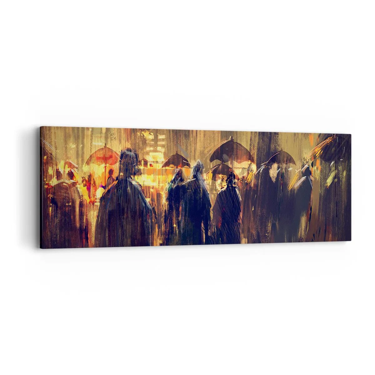 Bild auf Leinwand - Leinwandbild - Anhänger des Regens - 90x30 cm