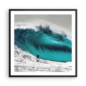 Poster in einem schwarzem Rahmen - Herausforderung angenommen - 60x60 cm