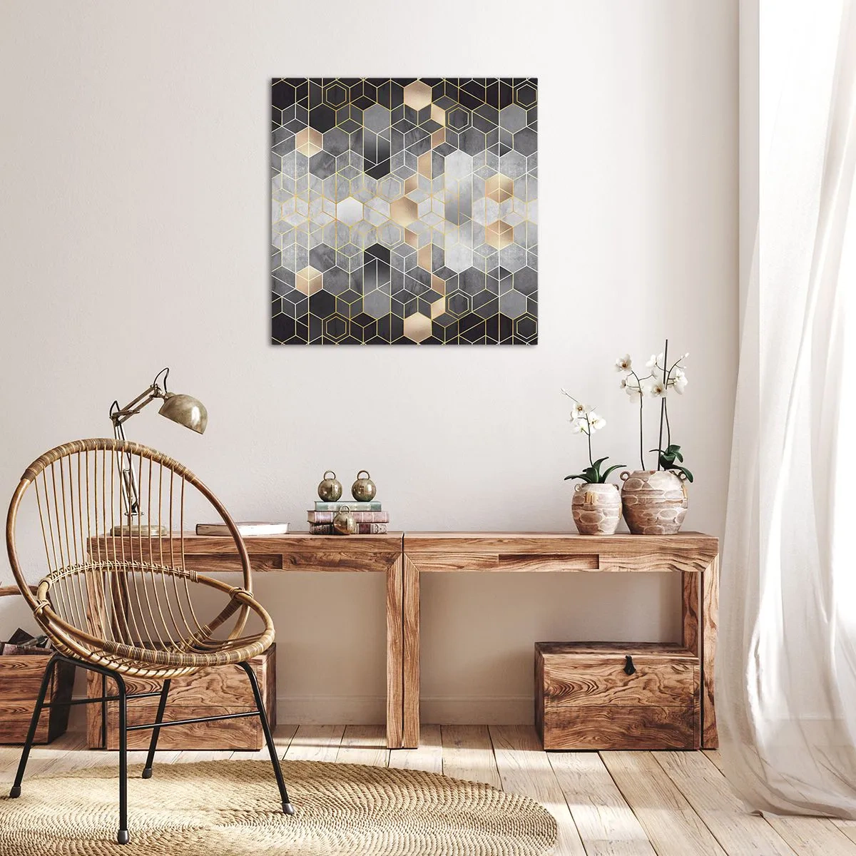 Bild auf Leinwand - Leinwandbild - Diamant-Komposition - 70x70 cm