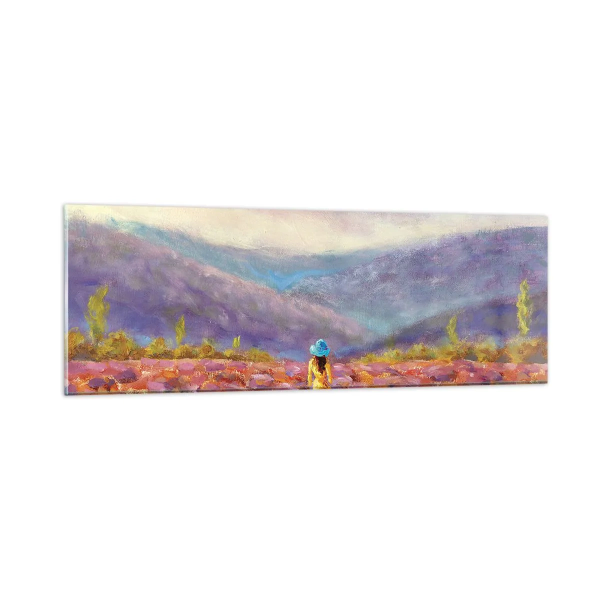 Glasbild - Bild auf glas - In einer Lavendelwelt - 90x30 cm