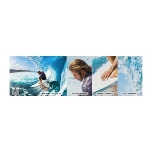Fototapeten Muster Premium Canvas - Tanzen mit den Wellen - Sport, Surfen, Surfbrett - 100x30 cm
