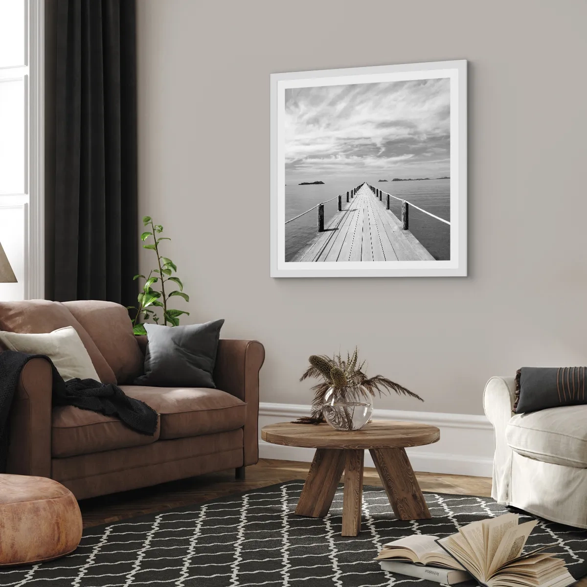 Poster in einem weißen Rahmen - Oder vielleicht eine Reise ... - 60x60 cm