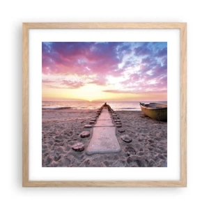 Poster in einem Rahmen aus heller Eiche - Ein Moment tiefer Erfahrung - 40x40 cm