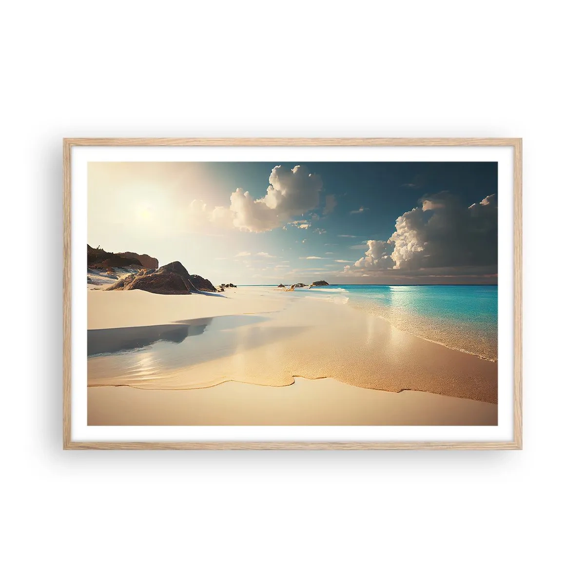 Poster in einem Rahmen aus heller Eiche - Erträumter Tag - 91x61 cm