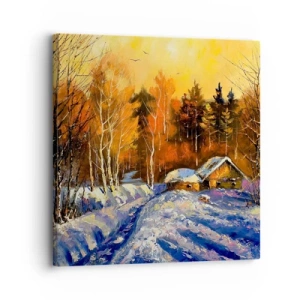 Bild auf Leinwand - Leinwandbild - Wintereindruck in der Sonne - 30x30 cm