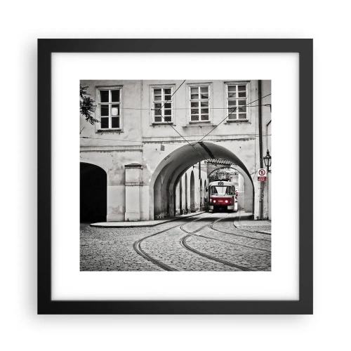 Poster in einem schwarzem Rahmen - Durch das Stadtlabyrinth - 30x30 cm