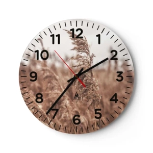 Wanduhr - Glasuhr - Auf den Feldern ist es schon Herbst - 30x30 cm
