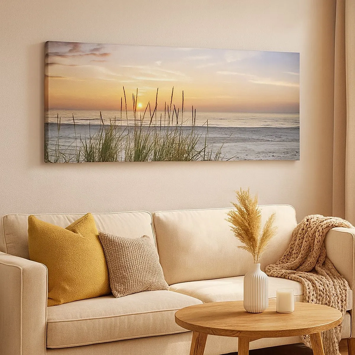 Bild auf Leinwand - Leinwandbild - Schau, denk, fühl - 100x40 cm