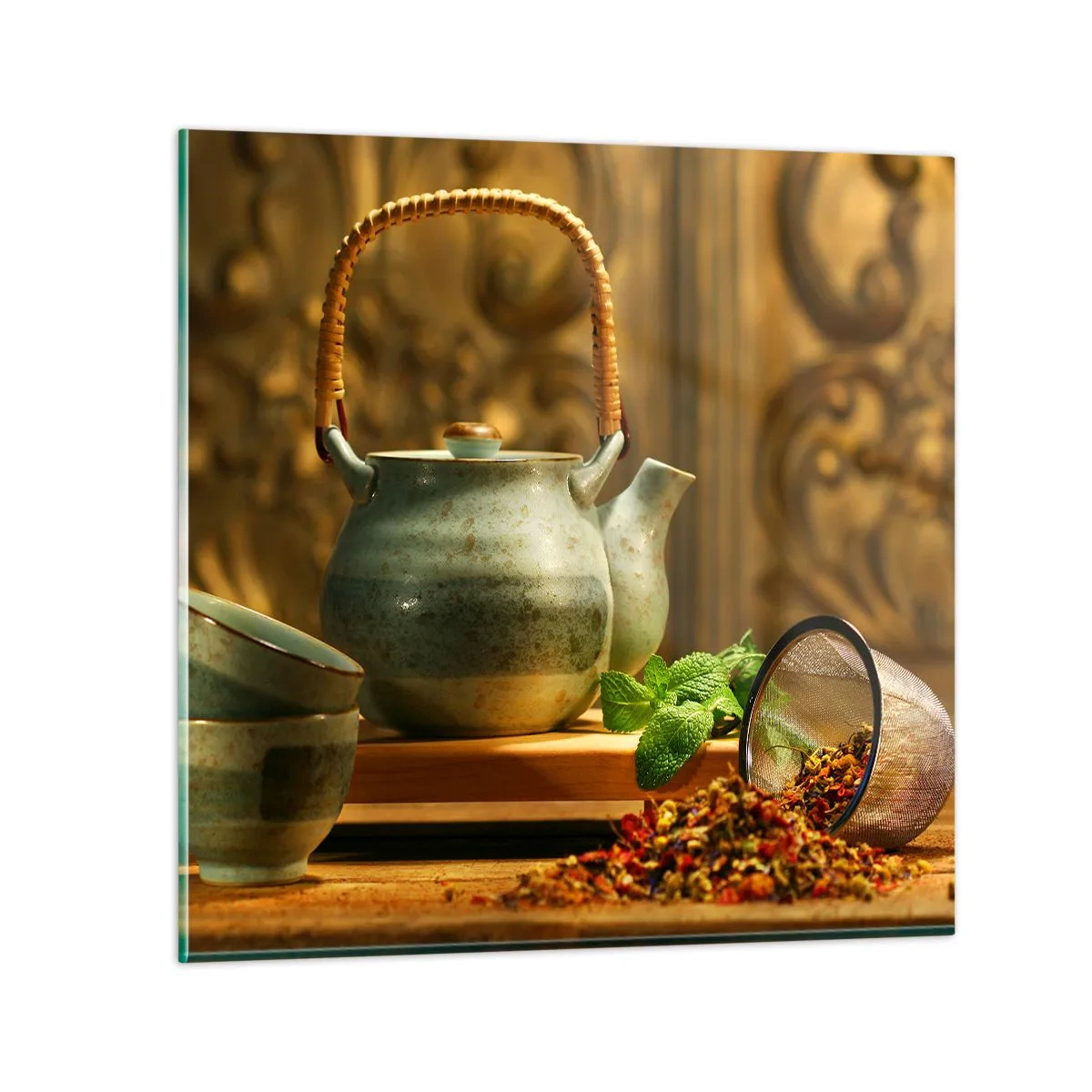 Glasbild - Bild auf glas - Abhandlung über das Teetrinken - 30x30 cm