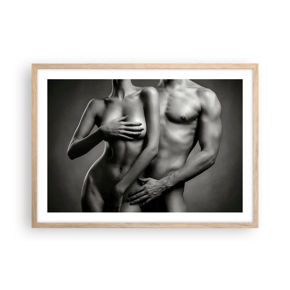 Poster in einem Rahmen aus heller Eiche - Adam und Ewa - 70x50 cm
