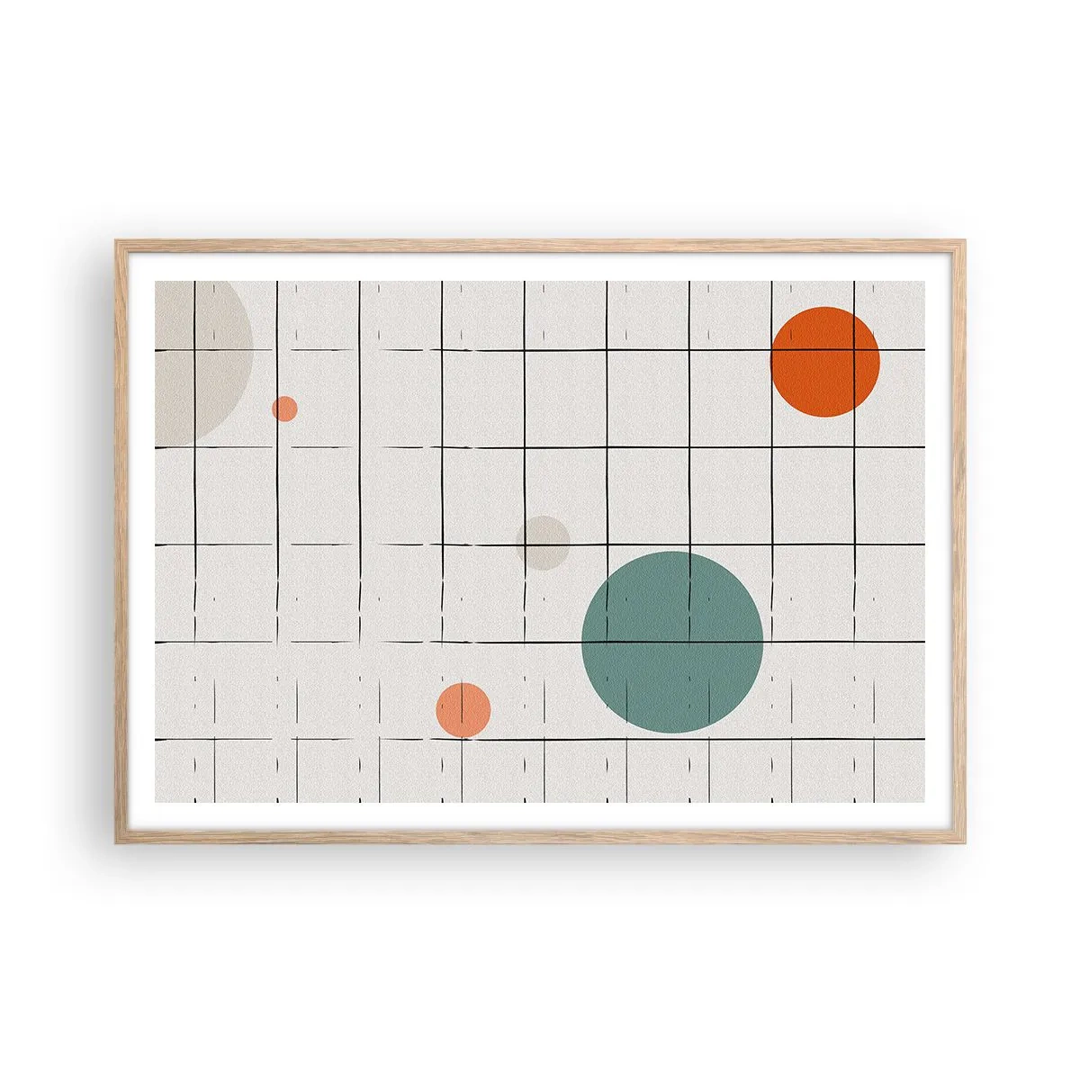 Poster in einem Rahmen aus heller Eiche - Gefangen. Wir oder sie? - 100x70 cm