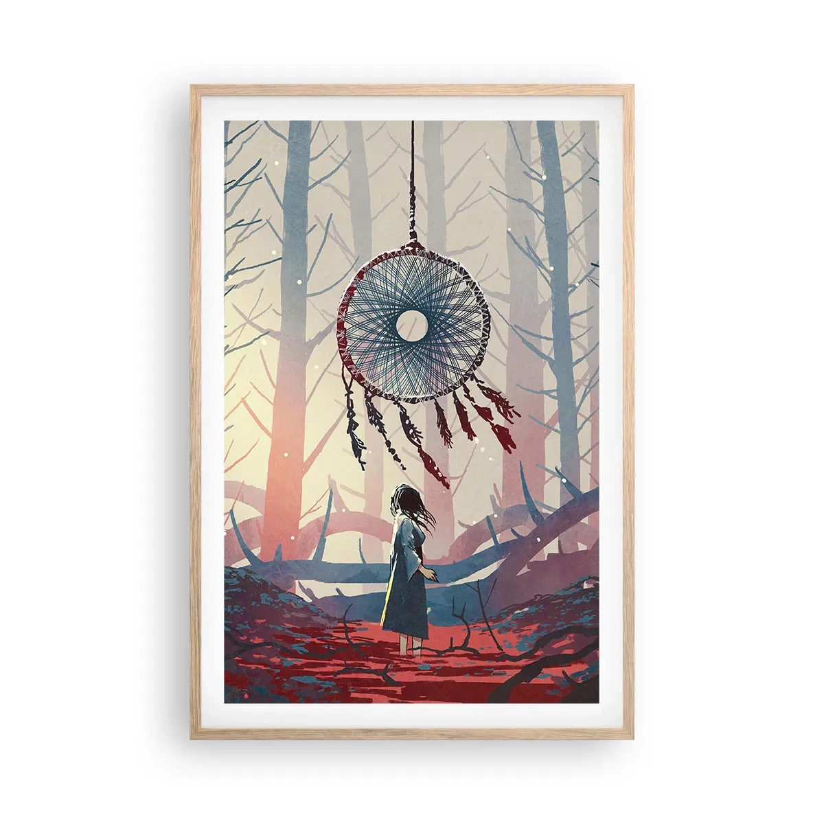 Poster in einem Rahmen aus heller Eiche - Geheimes Glücksritual - 61x91 cm