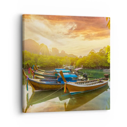 Bild auf Leinwand - Leinwandbild - Vor einem anstrengenden Tag - 30x30 cm