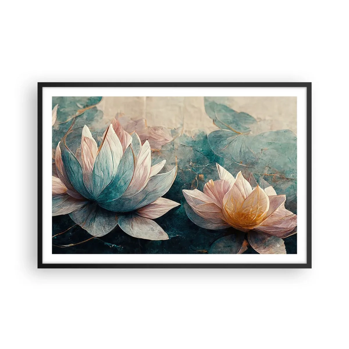 Poster in einem schwarzem Rahmen - Seesterne - 91x61 cm