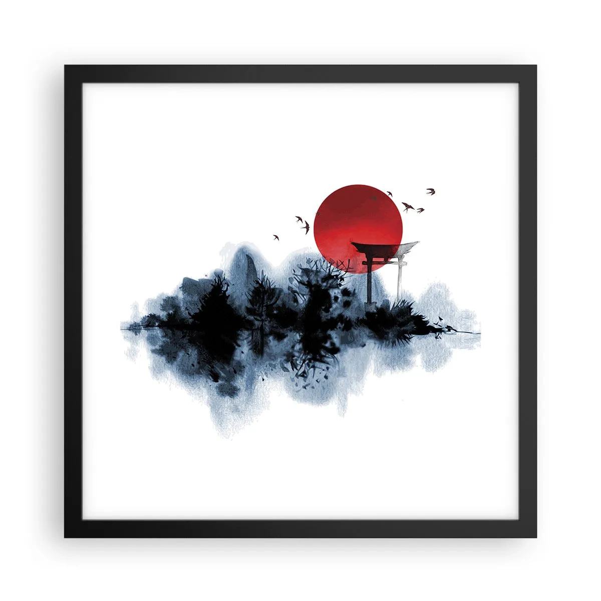 Poster in einem schwarzem Rahmen - Japanische Sicht - 40x40 cm
