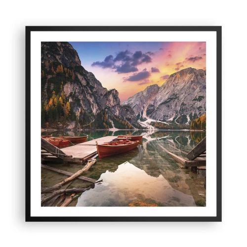 Poster in einem schwarzem Rahmen - Versprechen des Tages - 60x60 cm