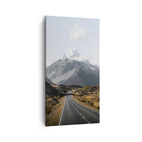 Bild auf Leinwand - Leinwandbild - Der Weg ins Herz der Berge - 55x100 cm