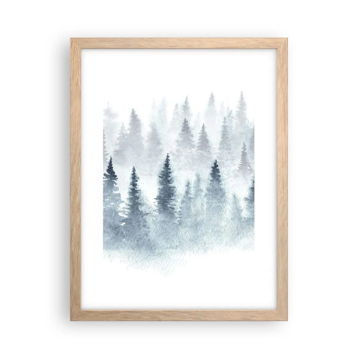 Poster in einem Rahmen aus heller Eiche - In Nebel gehüllt - 30x40 cm