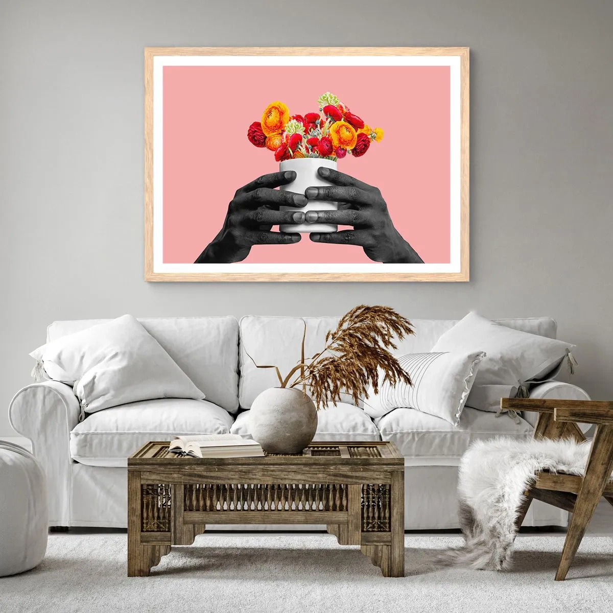 Poster in einem Rahmen aus heller Eiche - Die Apotheose des Lebens - 50x40 cm