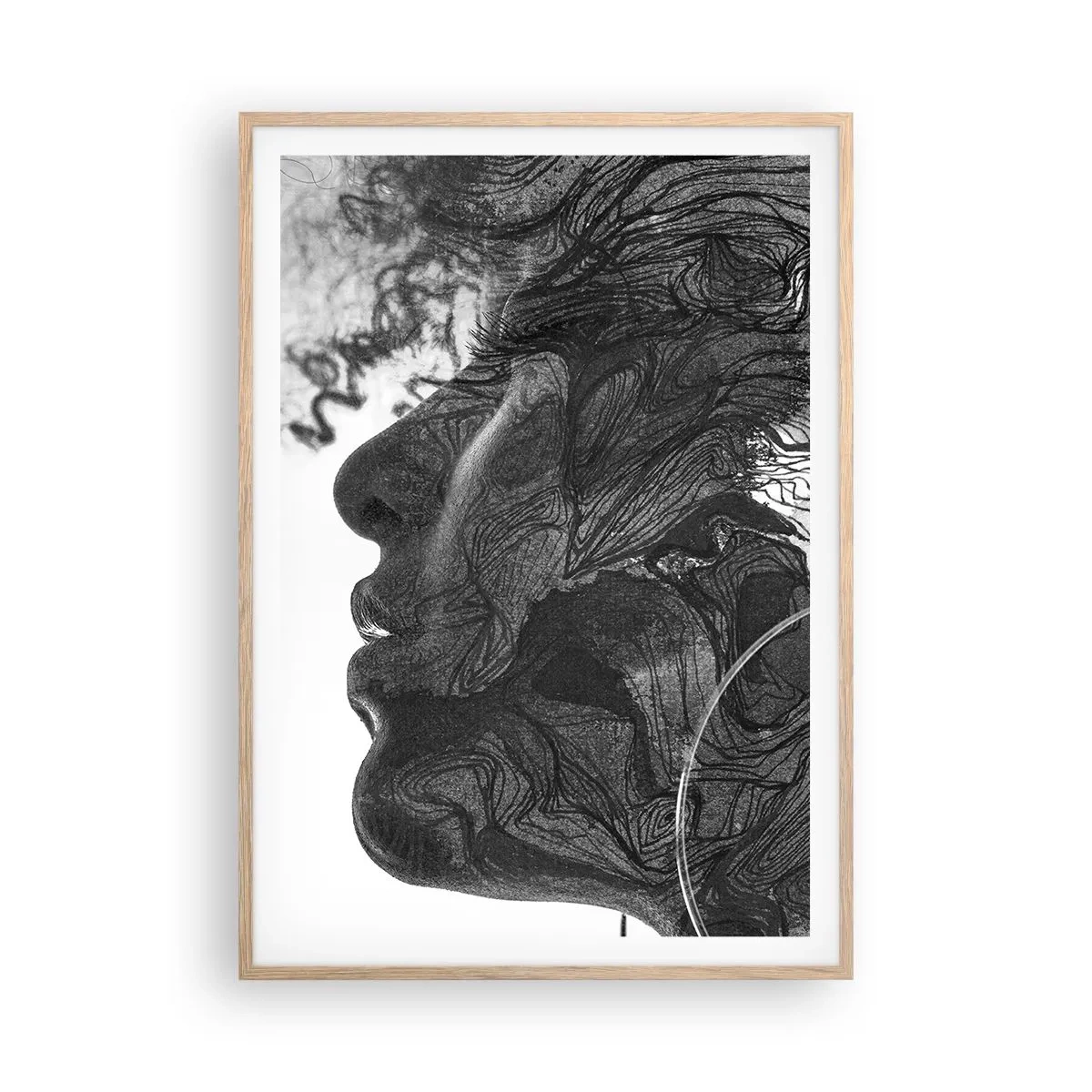 Poster in einem Rahmen aus heller Eiche - Verstrickt in Träume - 70x100 cm