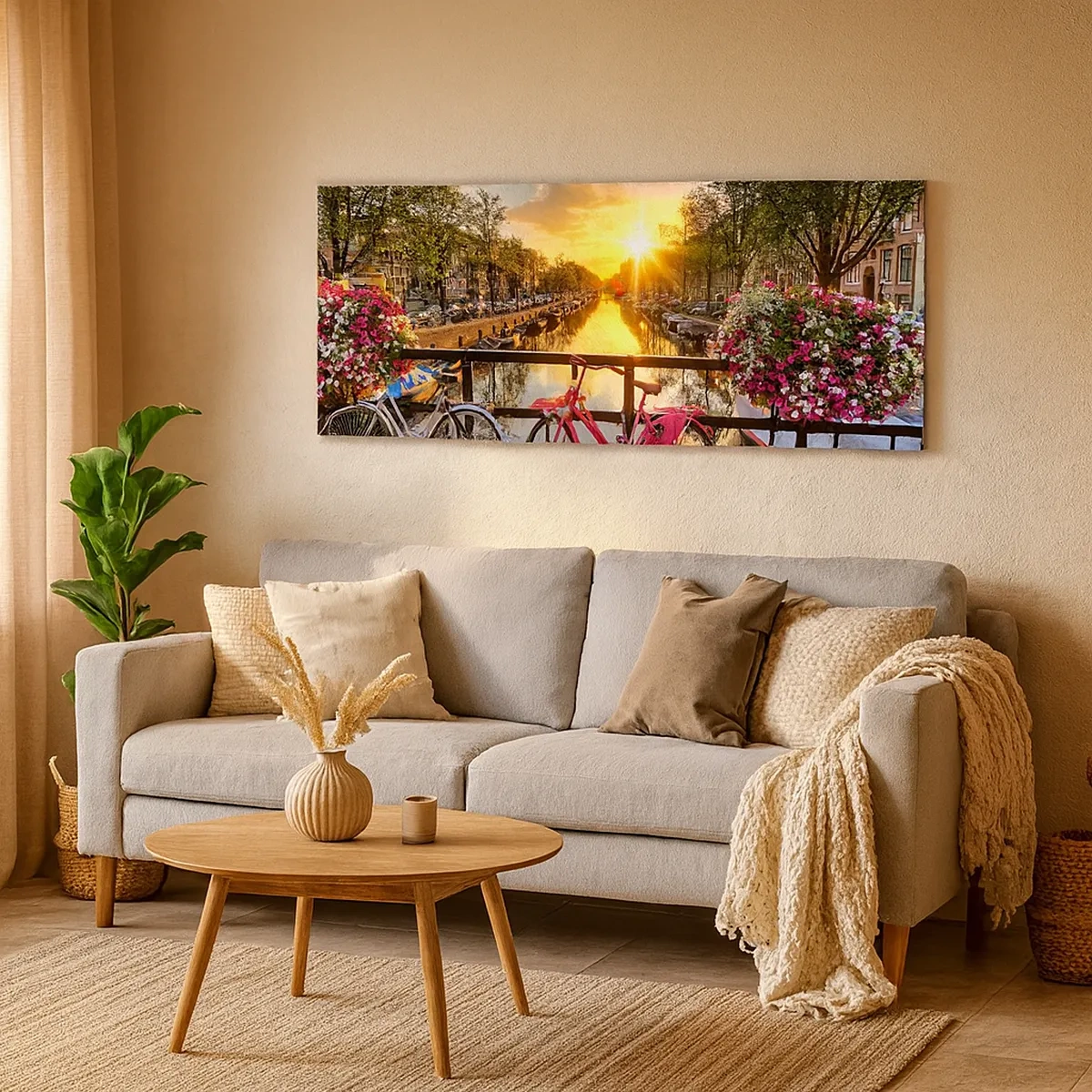 Bild auf Leinwand - Leinwandbild - Frühlingsmorgen in Amsterdam - 30x30 cm