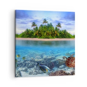 Bild auf Leinwand - Leinwandbild - Heavenly Island lädt dich ein - 60x60 cm
