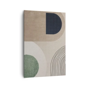 Bild auf Leinwand - Leinwandbild - Geometrische Formen in Beige- und Grüntönen - 70x100cm - Sanftheit des Ovals - Moderne Wanddekoration für Wohnzimmer und Schlafzimmer ARTTOR